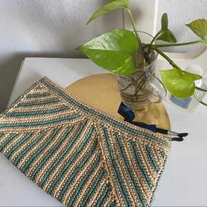 mar y sol woven teal pouch